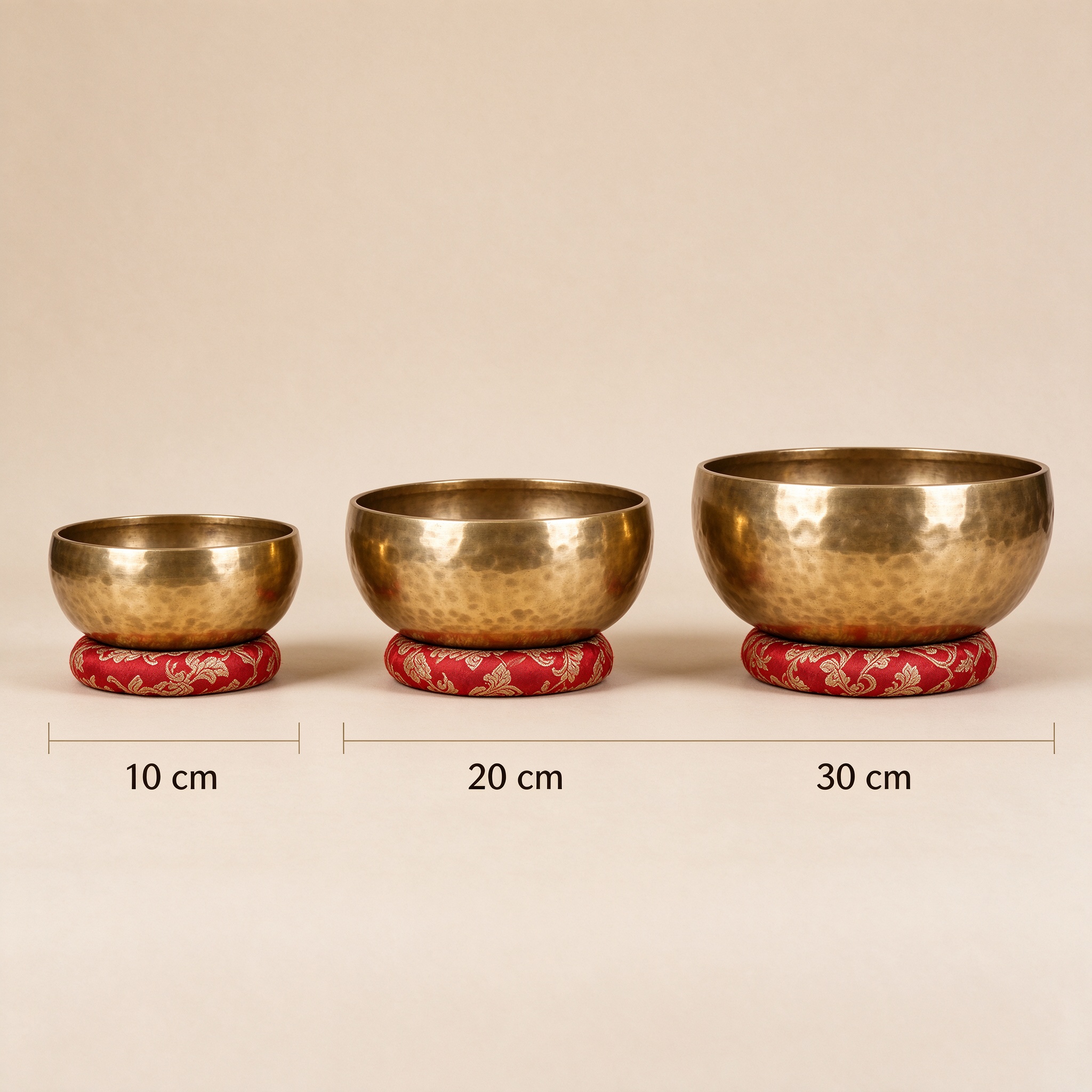 Size guide for Brass Singing Bowl