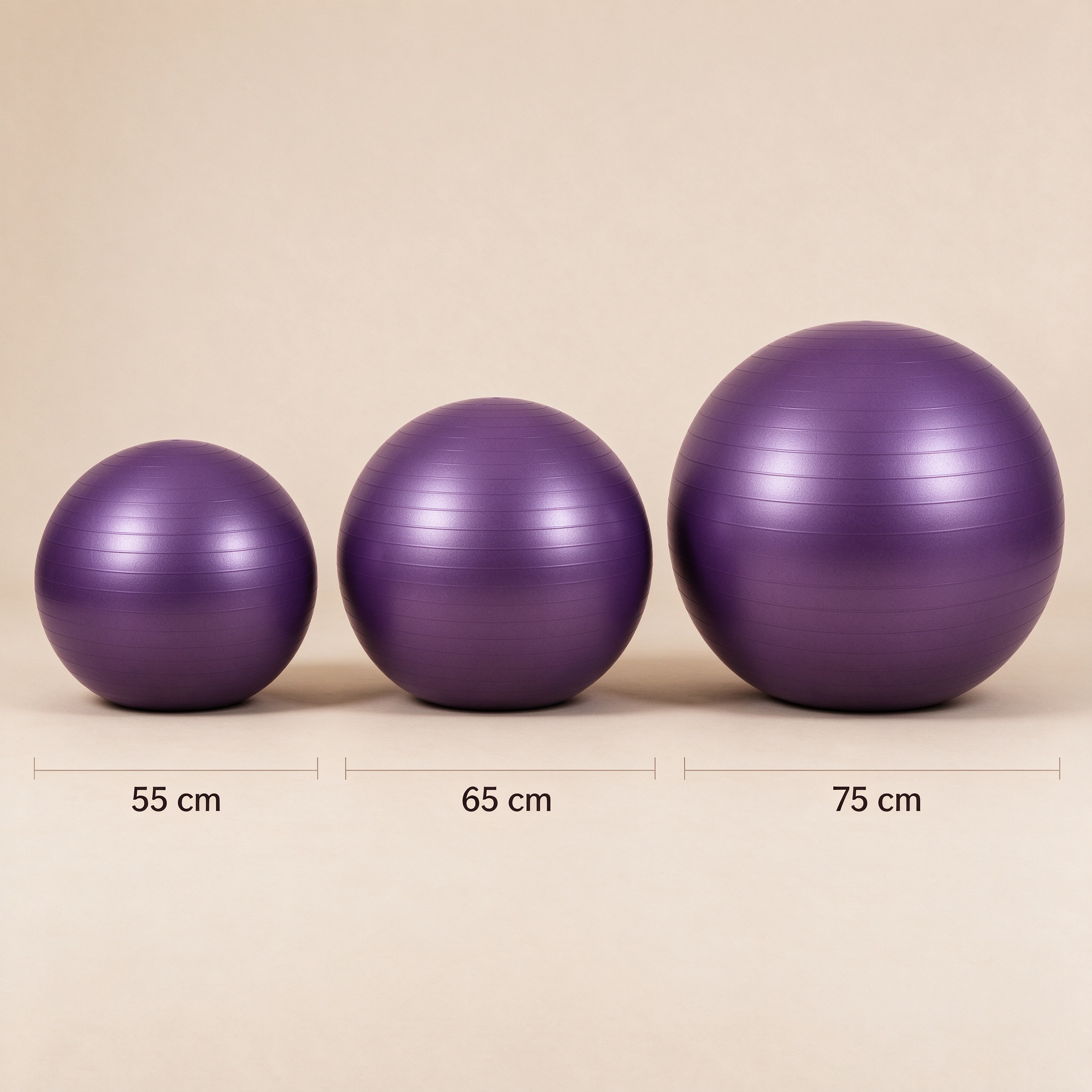 Size guide for Anti-Burst Yoga Ball